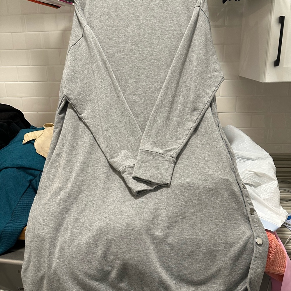 REKUAR Heather Gray Long Sleeve Dress